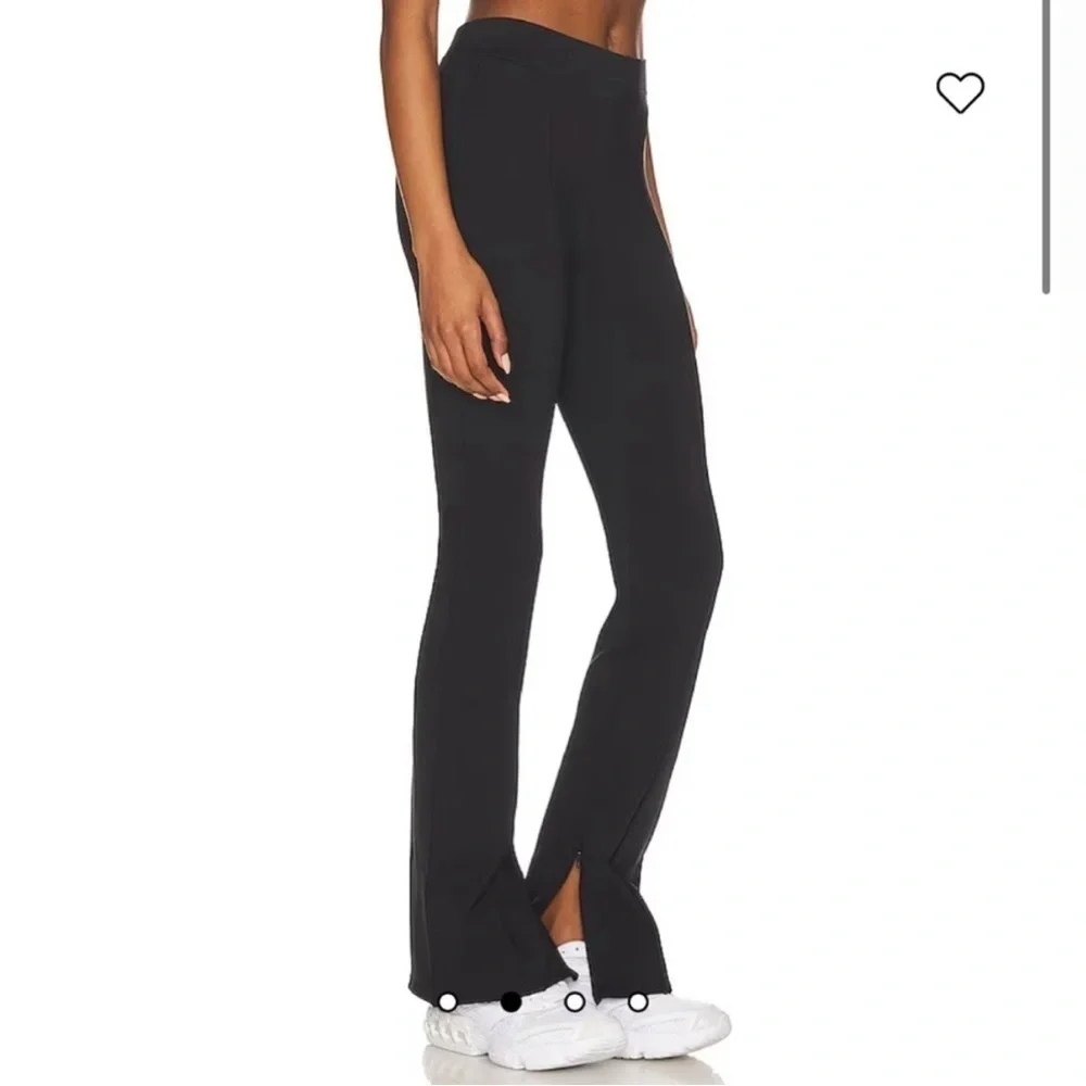 Alo Yoga Zip It Flare Leggings Pants High Waisted Black Small Paneled Athleisure